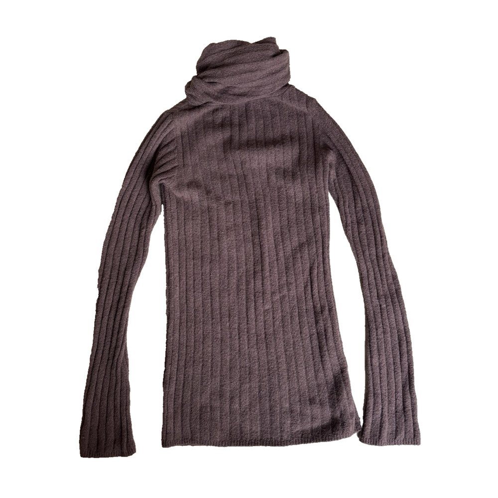 Free People Brown Turtleneck Womens Size XS Long Sleeve Top Wool Cotton Blend